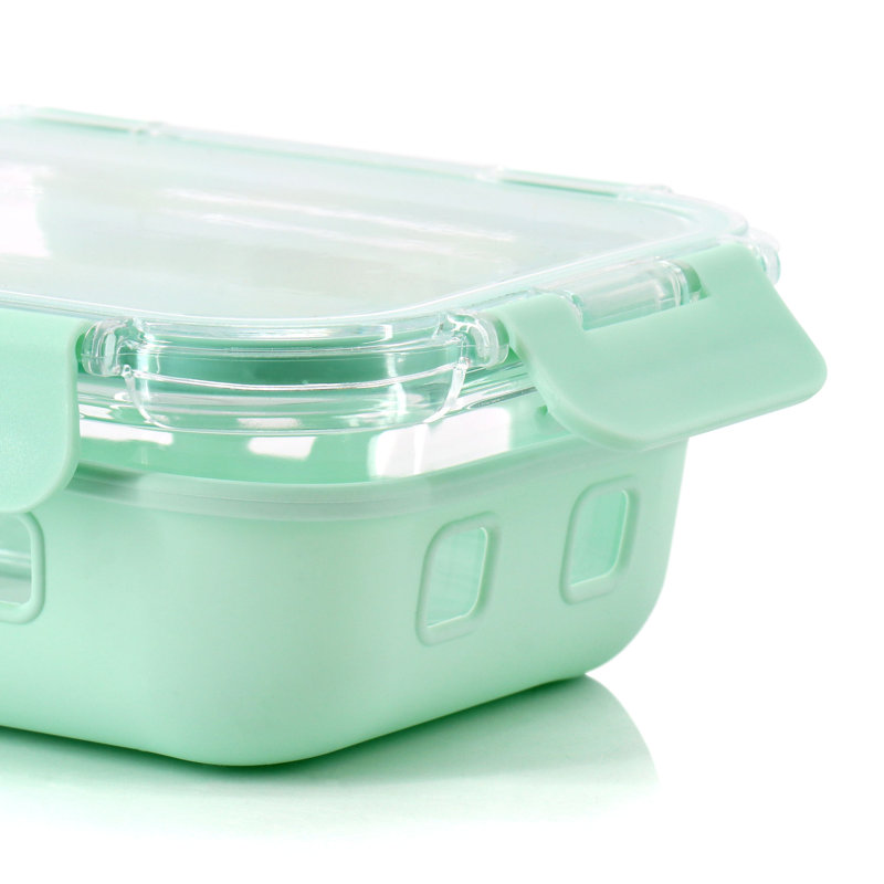 Martha Stewart 21 Ounce Glass Container with Snap On Lid in Mint
