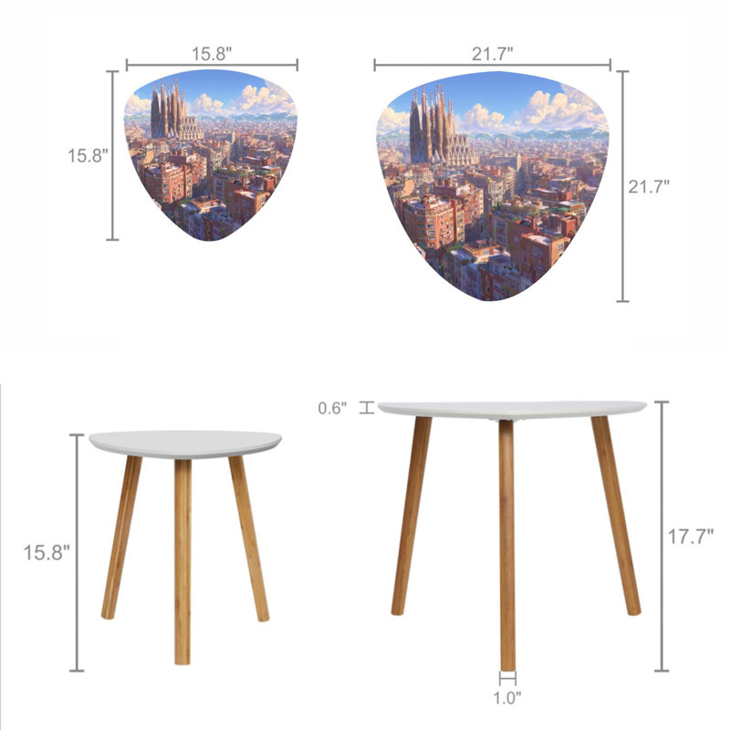 Ensemble de 2 tables d'appoint Triangle Nesting
