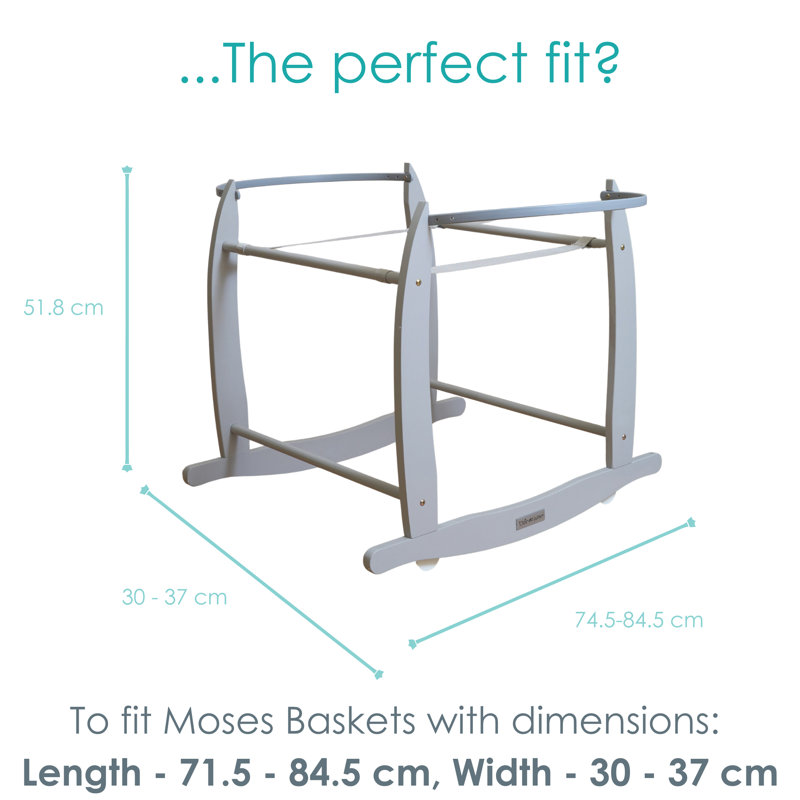 Deluxe Rocking Moses Basket Stand, Grey
