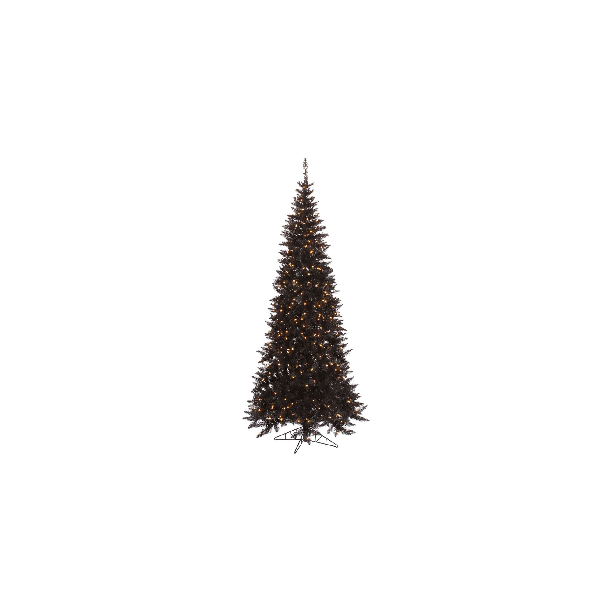 Slaytonville Black Fir Slim Artificial Christmas Tree, 6.5' H, Pre-Lit