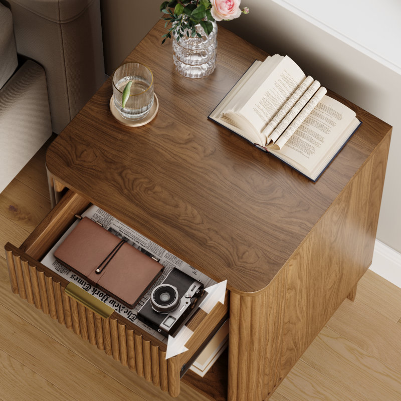 15.75" W Versatile Nightstand With Storage, 1 - Drawer Side Table & End Table, Brown