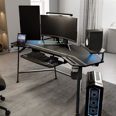 Modular Curved Iron Computer Desk