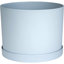 Pot à fleurs rond intérieur / extérieur en plastique moderne avec soucoupe-1933896411-1944428720