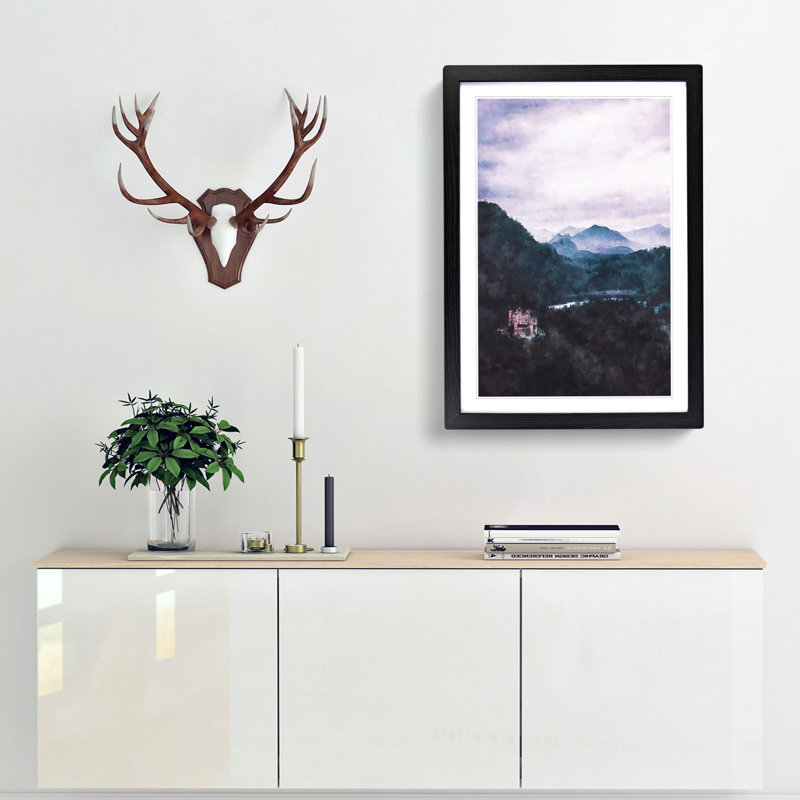 Hohenschwangau Castle - Framed Print, 63cm H x 45cm W x 2cm D, Black Framed