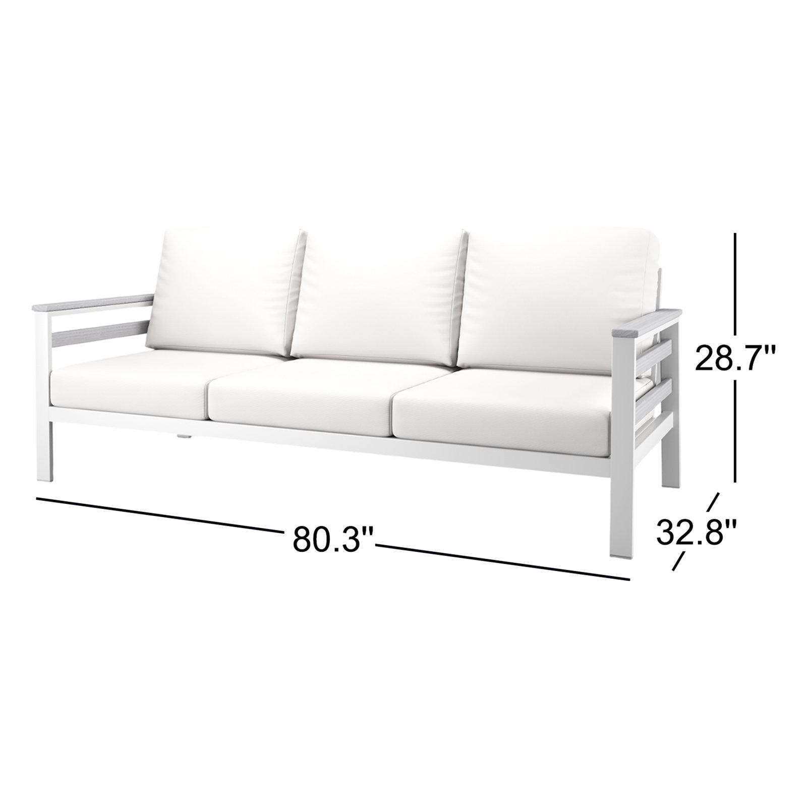 Townsend 80" Sunbrella® Patio Sofa, Canvas White