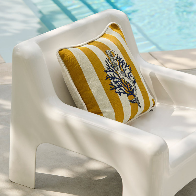 Corail Decorative Pillow, Yellow/White/Black