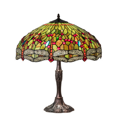 26" High Tiffany Hanginghead Dragonfly Table Lamp