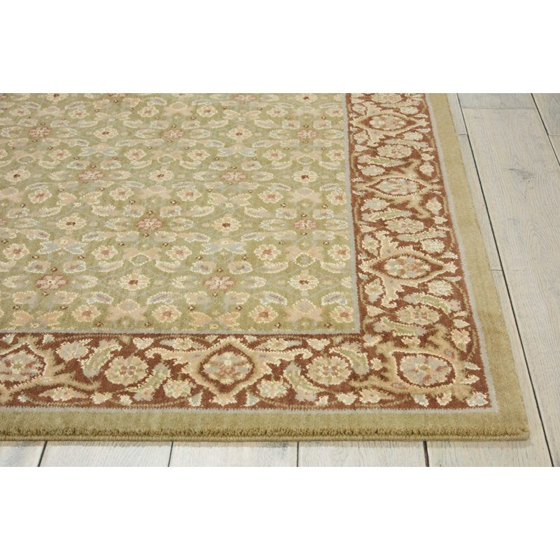 Tapis oriental vert Stone Keep, Rectangle 3 pi 6 po x 5 pi 6 po