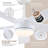 46" 5-blade White Modern Ceiling Fan With Lights And Remote Control-1589971746