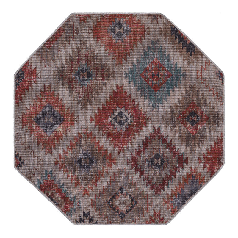 Cairo Geometric Indoor Rug, Octagon 5'3" x 5'3"