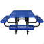 Table carrée de pique-nique d'extérieur carrée en acier bleu 46 po avec parasol