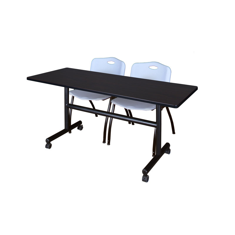 Table de nidification Nickls, 2 chaises empilables, H 29 po x l 60 po x P 24 po, Cerisier / bourgogne