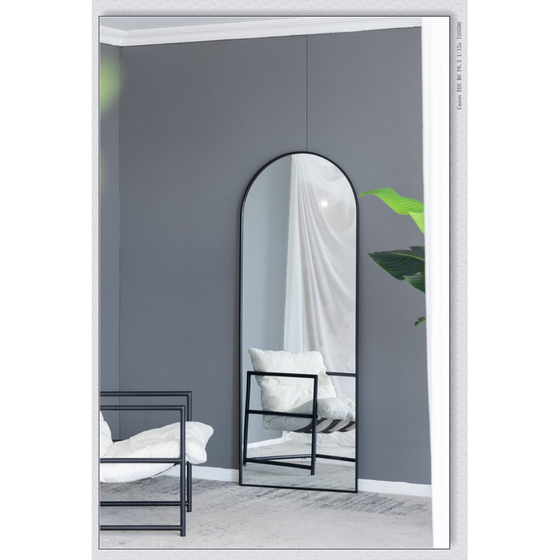28x1x74" Celine Black Arch Body Mirror