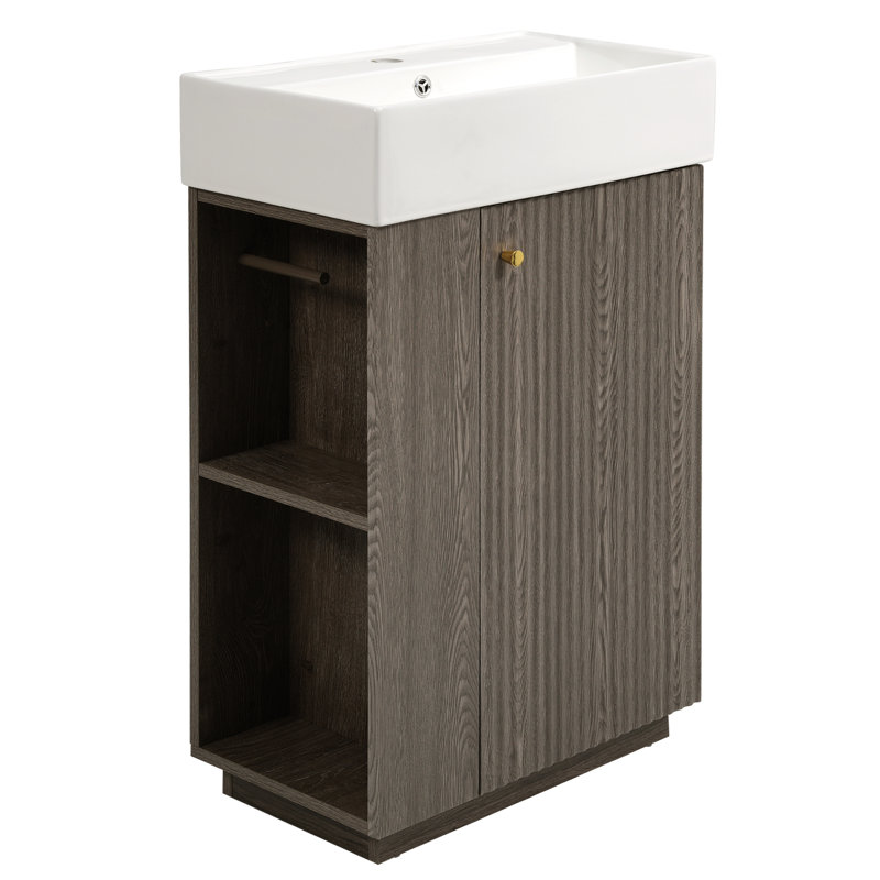 21.6" bathroom vanity with ceramic sink