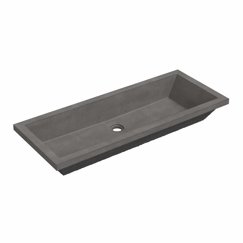 Arcata 36" Undermount Concrete Trough Bathroom Sink, Slate