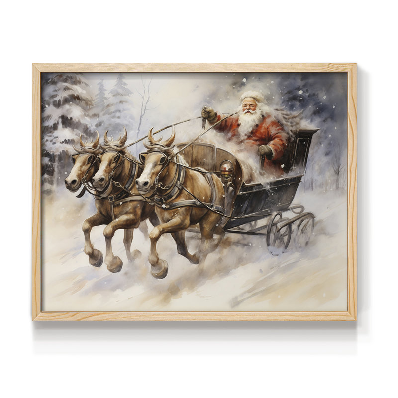 «Chirstmas Art» -CCCLLX-III - Reproduction encadrée - Restickable, H 11 po x l 14 po, Naturel