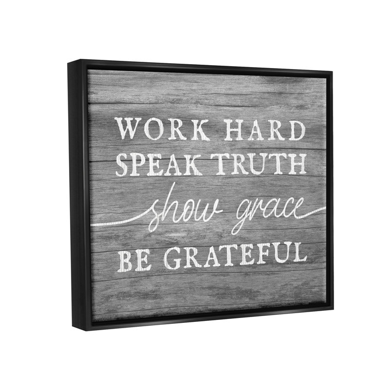 Be Be Grateful, Cadre flottant noir de jais, H 17 po x l 21 po x P 1,7 po