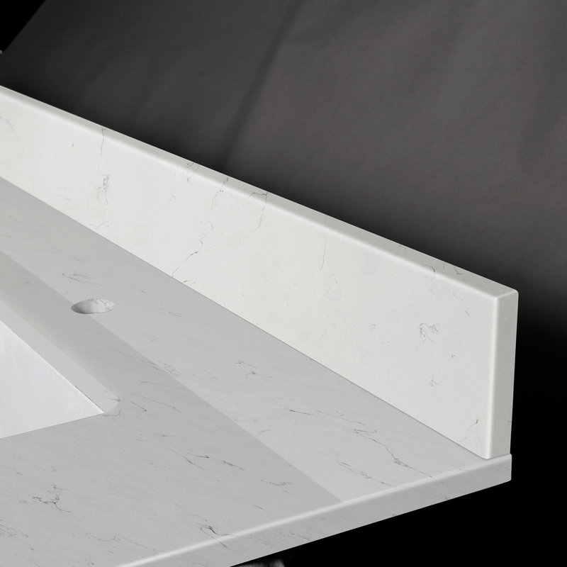 Plateau de meuble-lavabo double 61 po avec lavabo en quartz 61 po