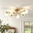 6 - Light Opal Glass Globe Sputnik Semi-Flush Mount Ceiling Light