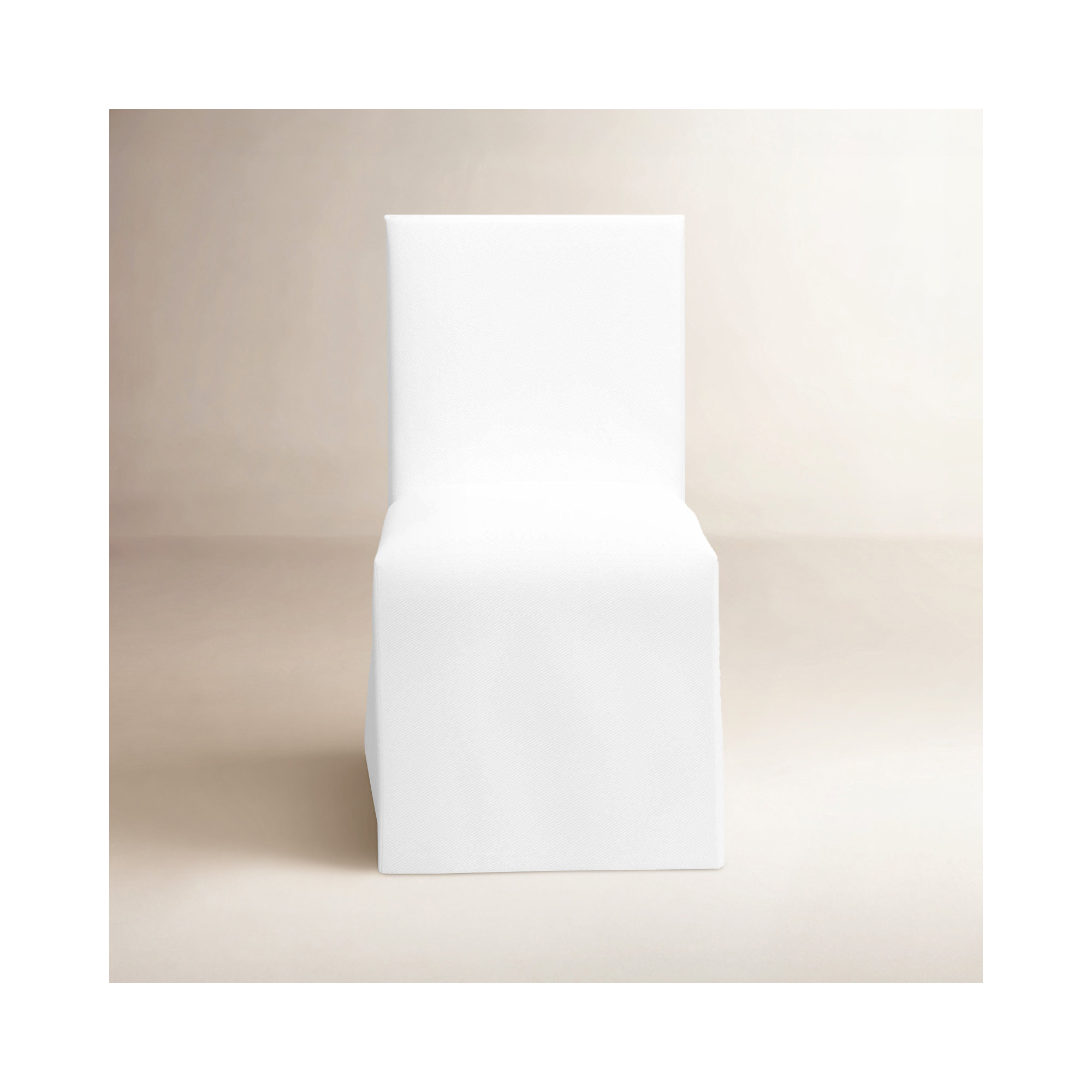 Armstrong Cotton Parsons Chair in Twill White, White Performance Twill