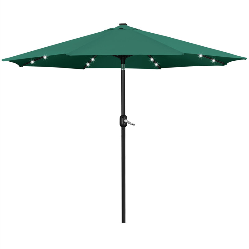 Parasol de marché 11 pi avec 32 lumières DEL 11 pi, Vert foncé