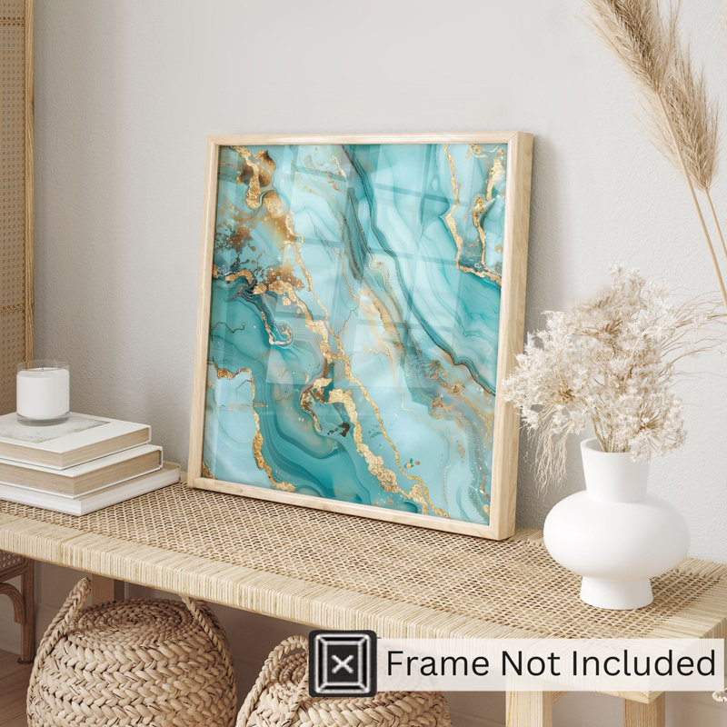 «Abstract Crystal Marble Agate I», reproduction d'art moderne sans cadre, H 18 po x l 18 po