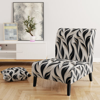Fauteuil de chambre rembourré blanc et noir Minimalist Elegance I