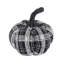 Ensemble de 2 citrouilles en tissu écossais noir et blanc - décor d'Halloween rustique 7 po