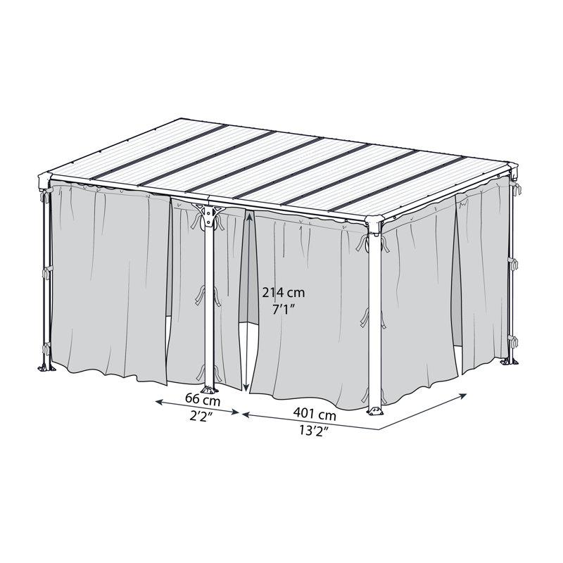 Gazebo Screen, 217cm H x 465cm W x 217cm D