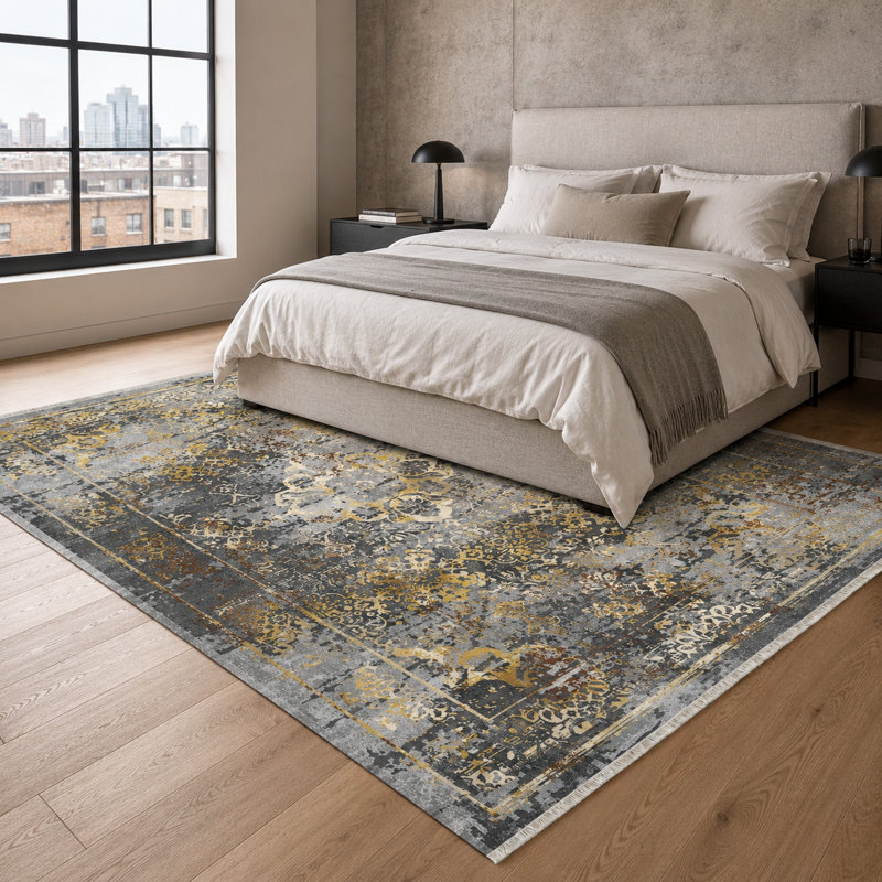 Vintage Look Cotton and Chenille Flatweave Area Rug, 60 x 100 cm