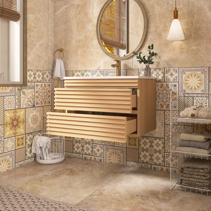 Meuble-lavabo simple 30 po avec comptoir en céramique, 30"