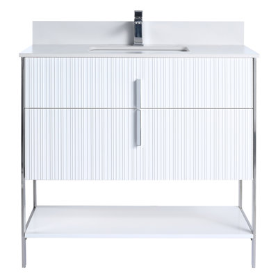  Serenity Modern Bathroom Vanity with White Stone Top