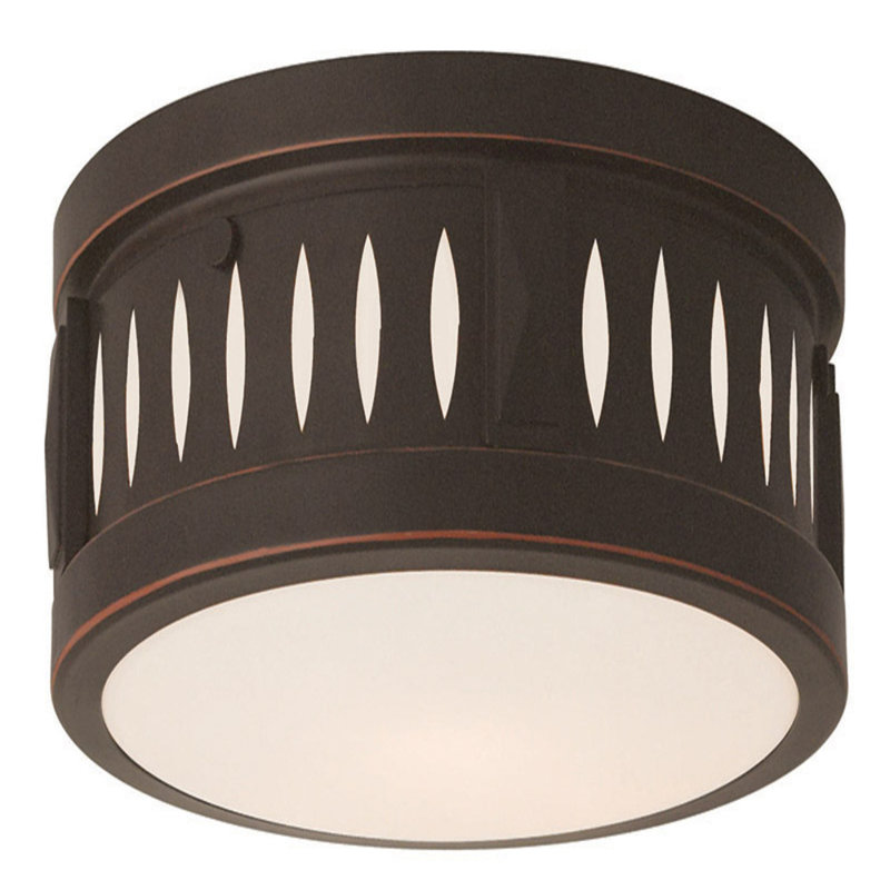 Plafonnier encastré en verre Hyrum, Bronze, H 4 po x l 10 po x P 10 po
