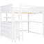 Lit mezzanine en bois massif avec bureau - idéal pour les petites chambres, blanc sécuritaire et facile à monter-45859936