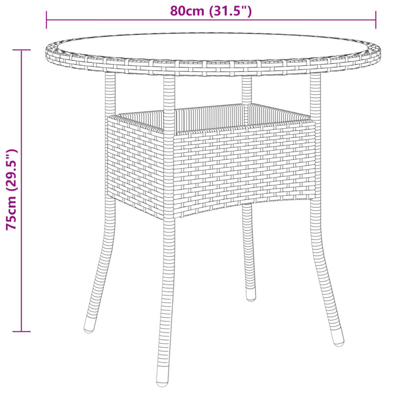 Garden Bistro Set Furniture, Black