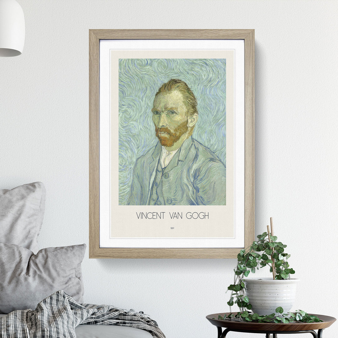 Self Portrait with Border by Vincent Van Gogh - Picture Frame Painting