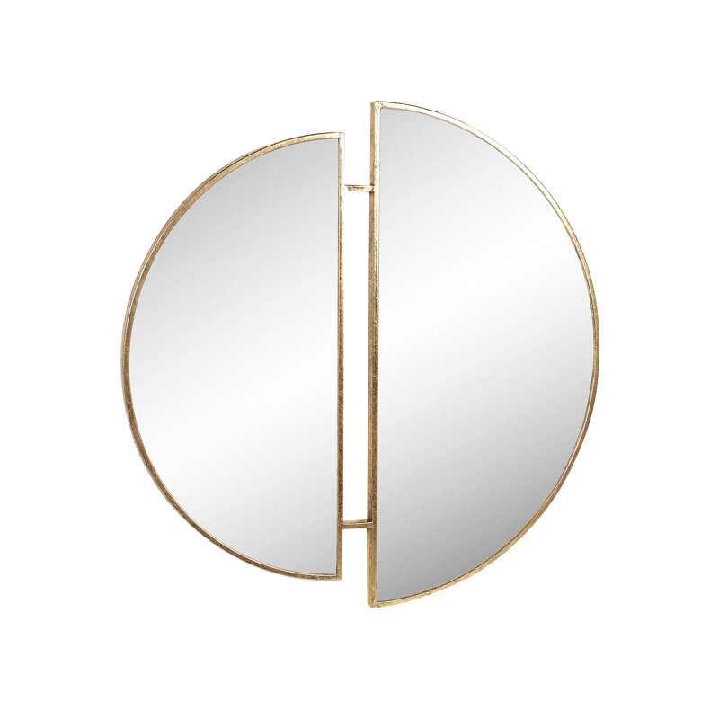 Rountree Crescent Split Metal Frame Mirror Modern Art Deco Design