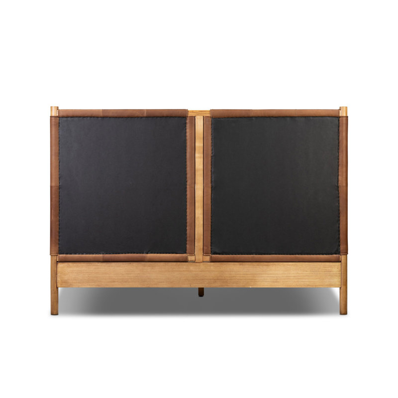 Salado Leather Solid Wood Bed, California King, Heirloom Sienna