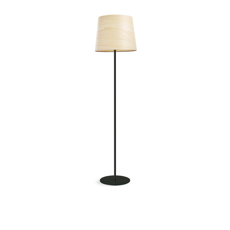 Zeta Floor Lamp - 13" Diameter, Natural White, Dimmable, Matte Black