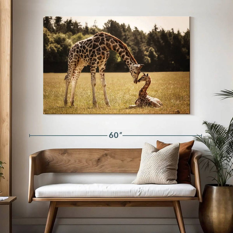 Brampt Loving Giraffes, 34" H x 51" W