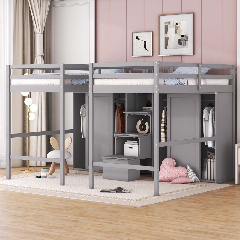 Lit mezzanine simple Jarrott Kids, Gris