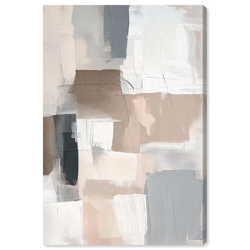 Earthy Abstract 15" x 10" Canvas Art in Neutral Tones