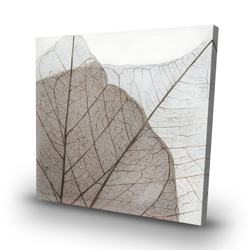 Translucent dried leaves - 32"x32" art on canvas