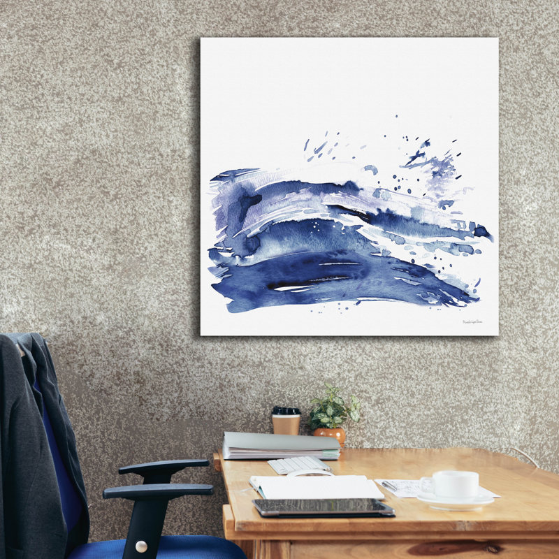 "Coastal Splash" 1 pi par Mercedes Lopez, art mural sur toile 18 "x 18", H 37 po x l 37 po x P 1,5 po
