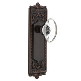 Egg & Dart Plate with Oval Clear Crystal Door Knob