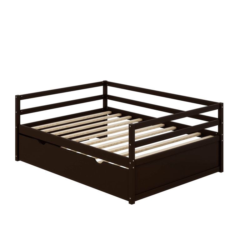 Jimya Wood Daybed With Twin Size Trundle, Espresso