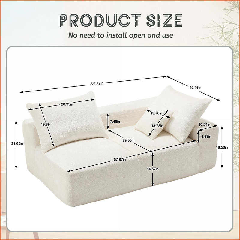 Canapés-lits, canapé-lit 2 places en chenille pour petits espaces | Beige | Chenille, Beige