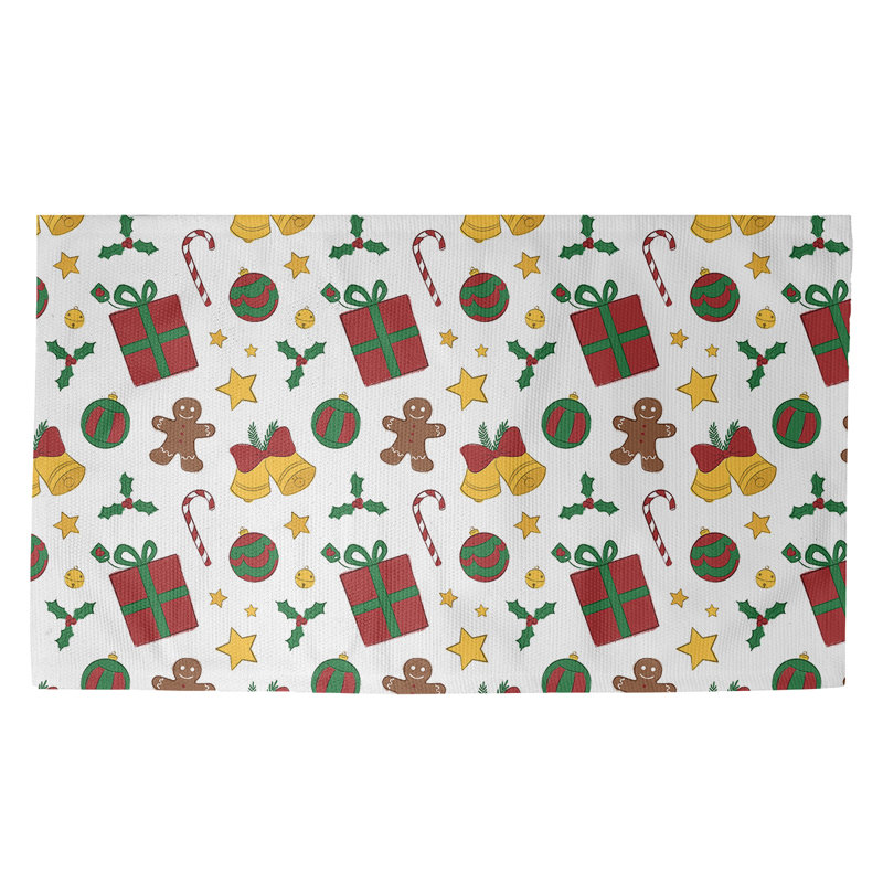 Tapis rouge/jaune/vert fait main, Rectangle 2 pi x 3 pi