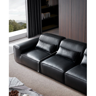Italian Minimalist Black Sofa