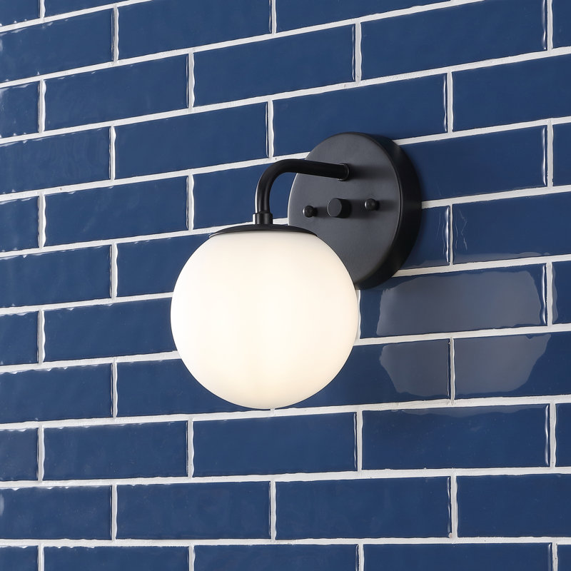 Meuble-lavabo contemporain à 1 lumière Louis, Noir, Une lumière